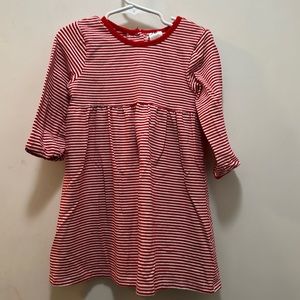 PATY BRAND DRESS SIZE 2T RED & WHITE STRIPED